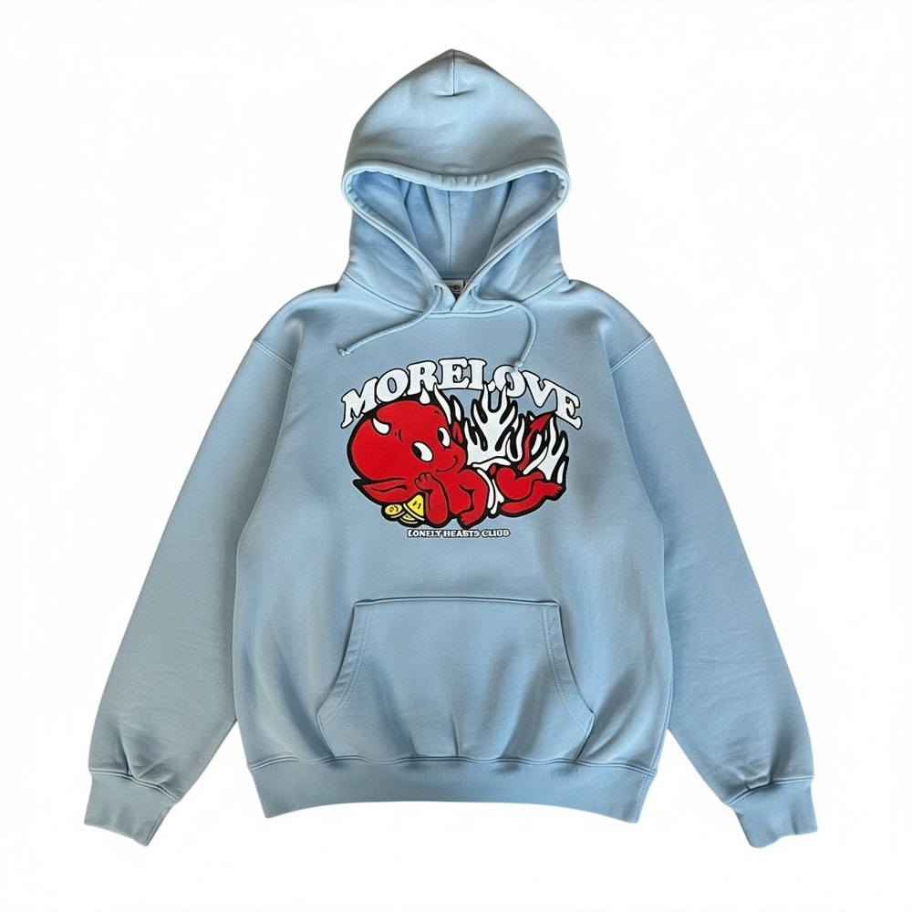 Massive Action More Love Lonely Hearts Club Light Blue Hoodie